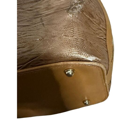 Brahmin Women's Embossed Leather Drawstring Trina Bucket Shoulder Bag Brown OS - Picture 6 of 11